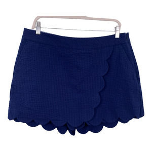 Vineyard Vines Searsucker Scalloped Skort Blue‎ Sz 12